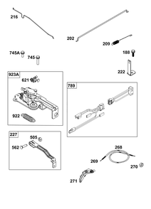 Controls Group Diagram and Parts List for 104M0B-0271-H5 100000 - 19Z999 Briggs and Stratton Engine